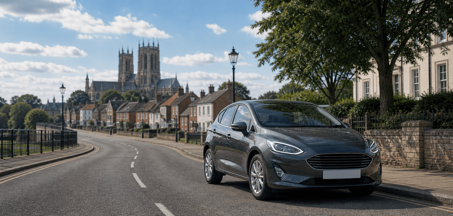 Compact hire car ready for practical travel around Mansfield