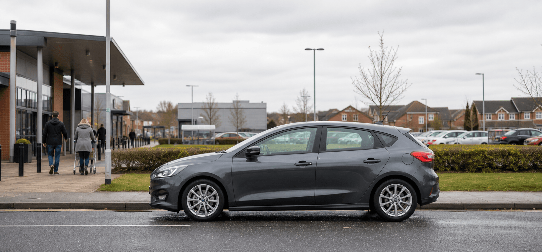 Compact hire car ready for practical travel around Grimsby