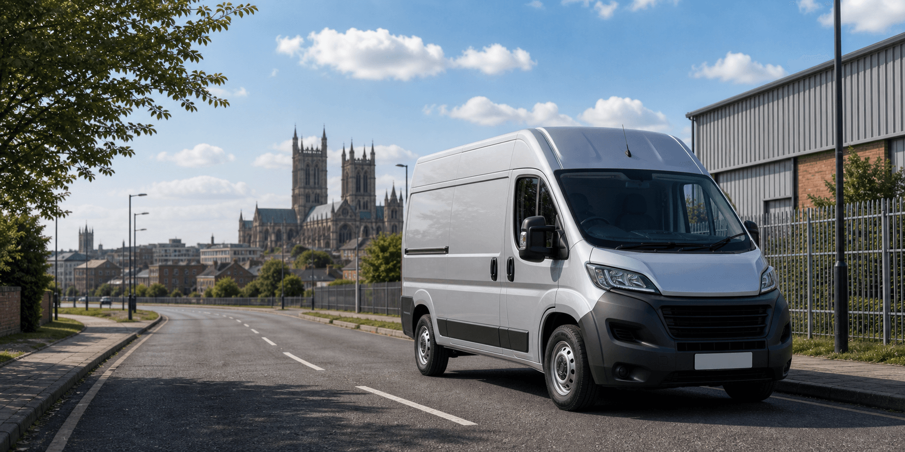 Modern self-drive rental van ready for loading in Lincoln